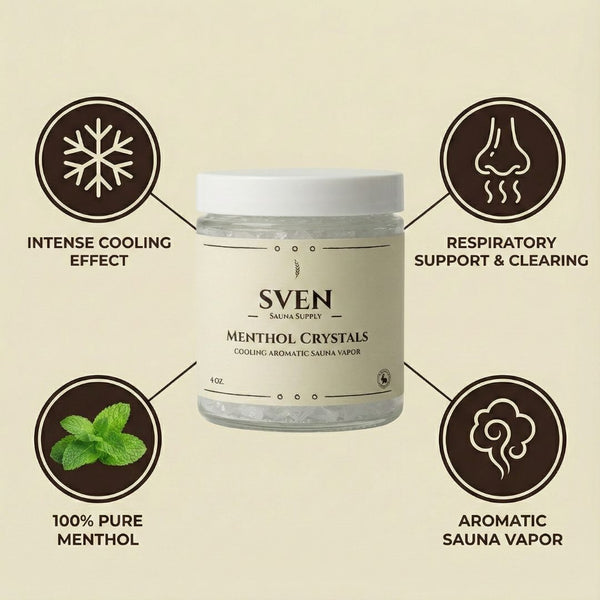 Sauna menthol crystals by Sven's Sauna Supply — pure menthol for sauna aromatherapy