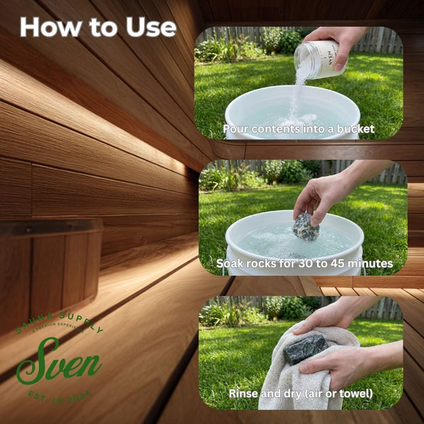 Sauna stone soak product detail — mineral soak for sauna rocks