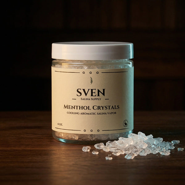 Sauna menthol crystals jar — premium aromatherapy crystals for sauna and steam room