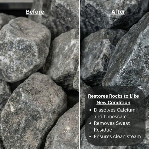 Sauna stone soak in use — treating sauna rocks for better steam and aroma