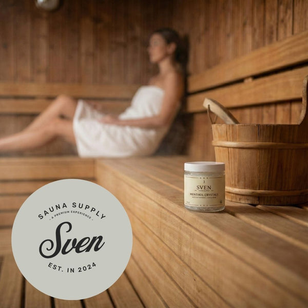 Sauna menthol crystals packaging — premium sauna scent and aromatherapy product