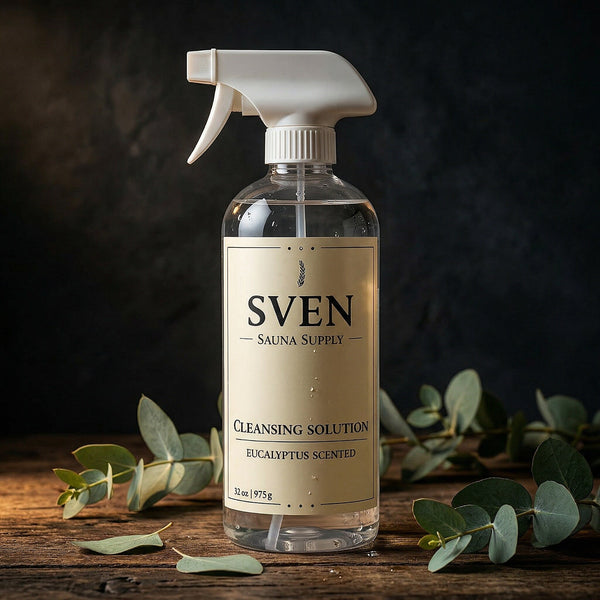 Sven's plant-based sauna cleaner bottle — natural sauna cleaning solution